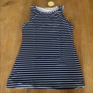 Navy and White Striped Sleeveless A-Line Dress Summer Sundress Women's S/M
